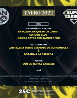 Menú Cena - Enero 2022